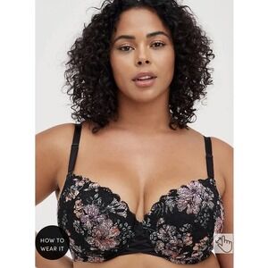Torrid Curve Perfect T-Shirt Lightly Lined Bra Back Smoothing Plus Size 40DD